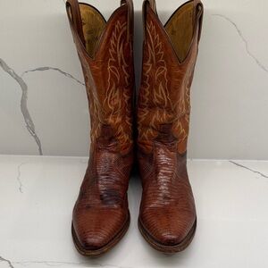 Tony Lama Lizard Western Boot, specifically resembling model Y2081.